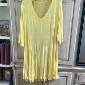 Soft Surroundings Cream V-Neck tunic Top sz 1X